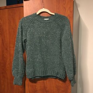 H&M Lightly Worn Sparkly Teal Sweater Size XS